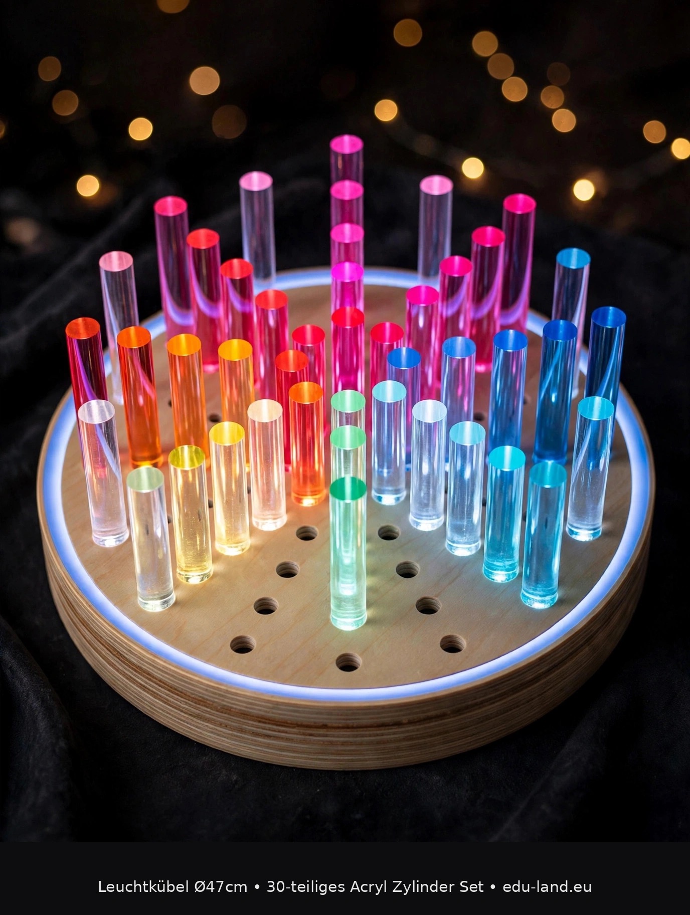 Acryl-Zylinder 30-teilig Set – Transparente Lichtbausteine in 3 Längen