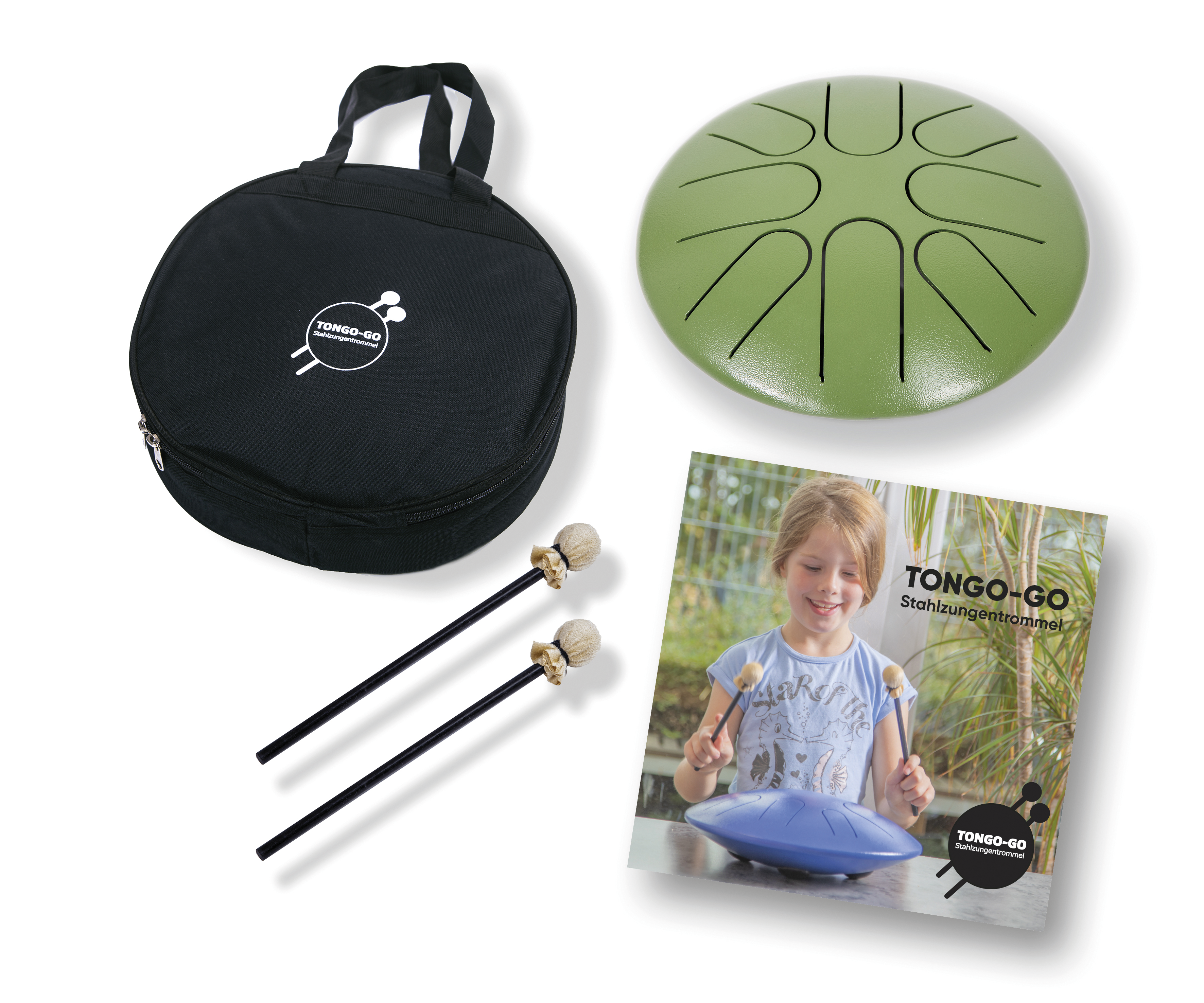 TONGO-GO Stahlzungentrommel 8" Small grün (Kita)