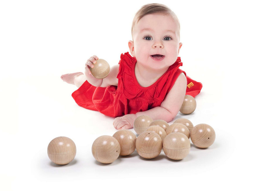 Klingende Holzkugeln natur