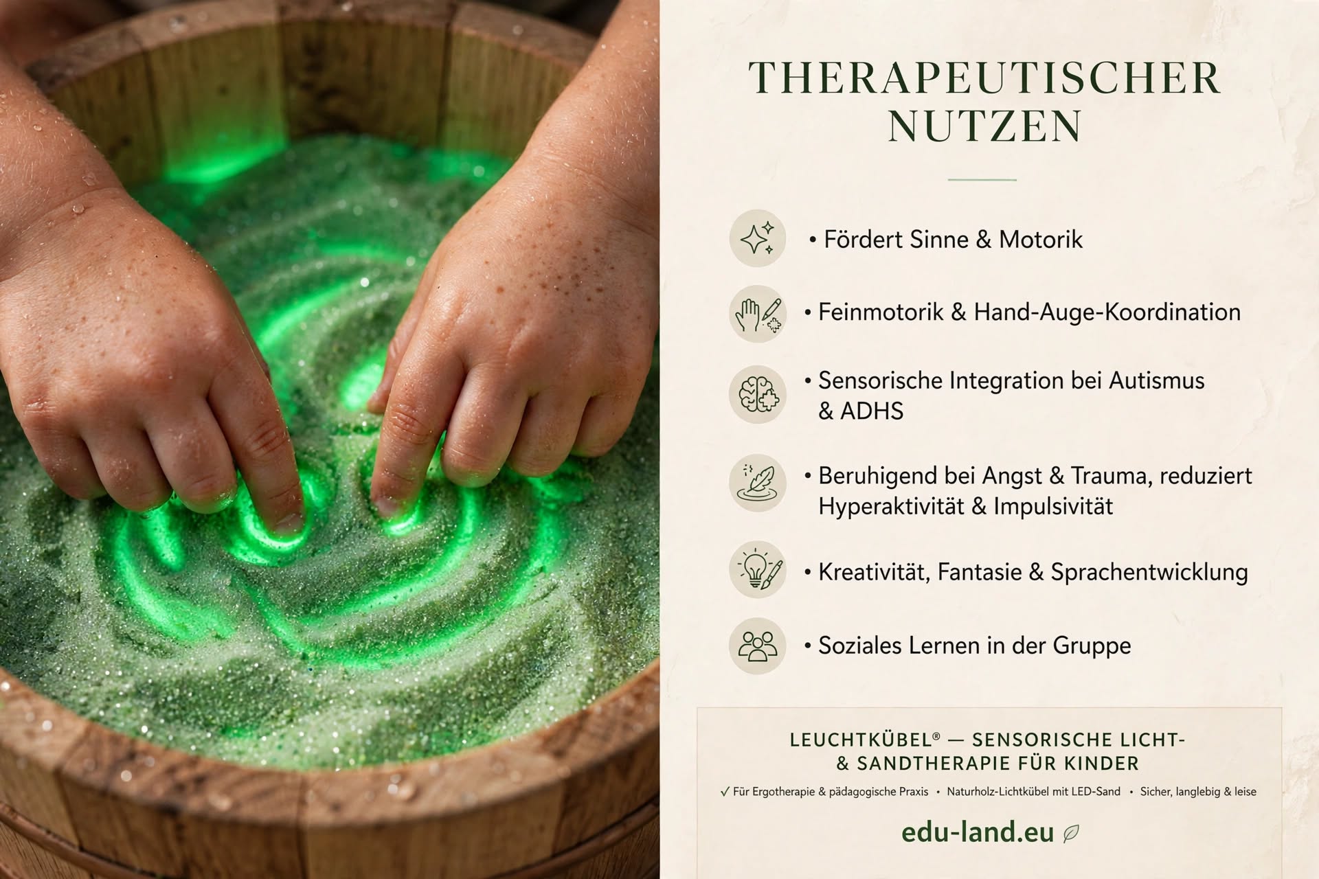 Leuchtkübel LED mit Farbwechsel – Lichtplatte für Sandmalen, Snoezelen & Therapie